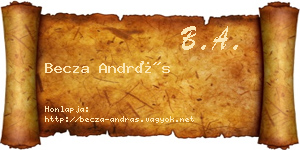 Becza András névjegykártya